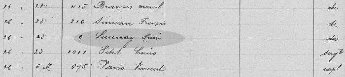 LAUNAY Henri JMO 341 RI 26 Juin 1916